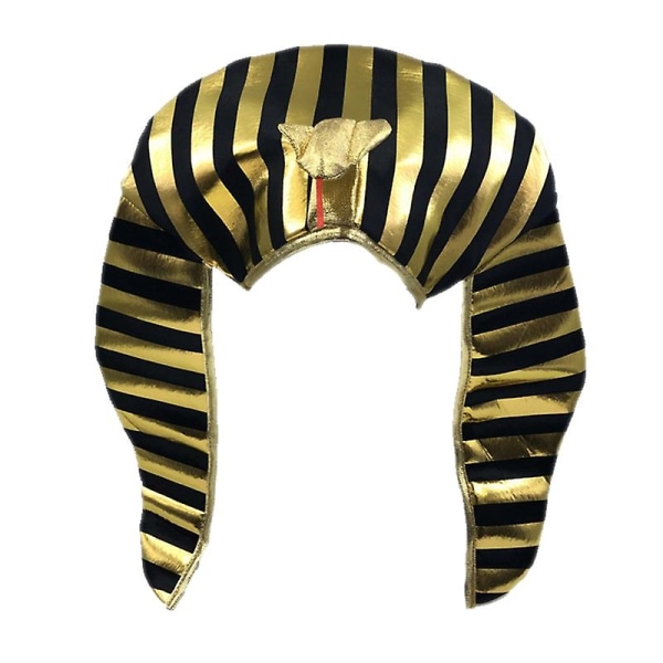 Egyptisk faraokostym Faraohatt King Headpiece Guldpläterad Cobra King For Halloween Dress Up T