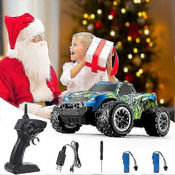 RC Fjärrstyrd Bil för Barn, 1:20 Offroad RC Bil med 60 Minuters Lektid, 2.4 GHz 20 km/h Monstertruck Leksak med 2 Batterier för Pojkar Flickor från 3 År
