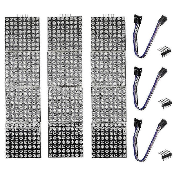 32X8 Punktmatris LED Display Modul 4 i 1 Gemensam Katod MCU Kontroll med 5Pin Kabel för (Multifärgad)
