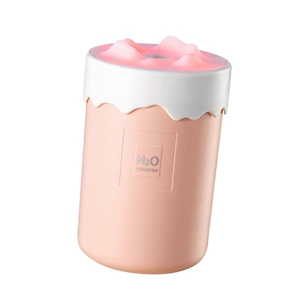 450ml Mini Luftfukter Luftrenser Olje Aroma Diffuser For Hjemmekontor Bil Rosa