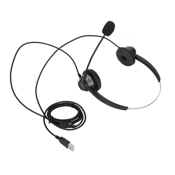 H360DUSB Kaksipuolinen kuuloke, musta, äänenvoimakkuuden säätö, USB-liitäntäinen yrityskuuloke puhelinmarkkinointiin