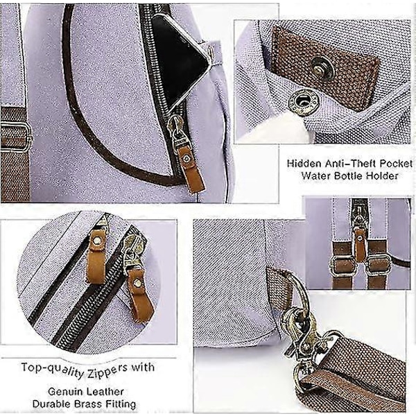 Canvas Sling Bag - Pieni Crossbody Reppu Olkalaukku Rento Päiväreppu Miehille Naisille
