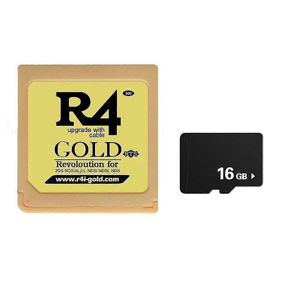 Kompatibel med R4 Spelkort Spelkort R4i Gold Burning Card Revoloution+16G Minneskort kompatibelt med NDSiXL/LL NDSi NDSL