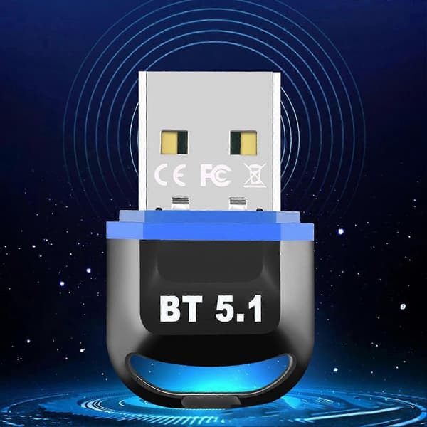 Bluetooth 5.1-adapter 3 Mbps sterk stabilitet stasjonsfri Bluetooth-sender datamaskin USB-adapter