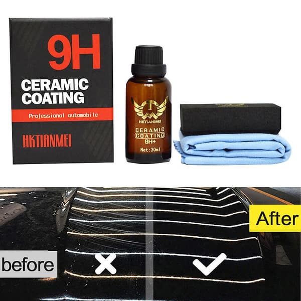 30ml 9H Keramiskt Flytande Bilglasbeläggning Auto Hydrofob Poleringsfärg Vård