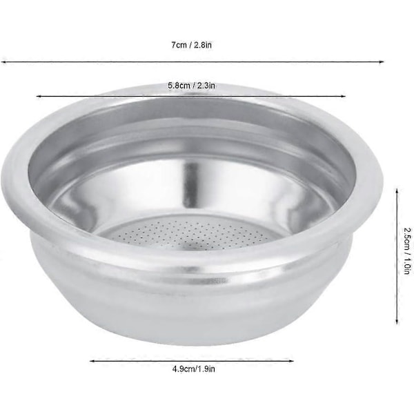 58mm filterkurv, rustfrit stål kaffefilter espressomaskine bundløs