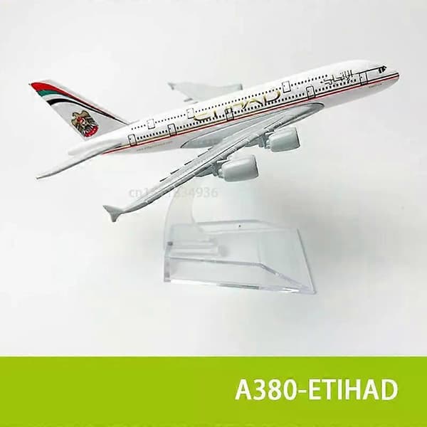 6 tommer 15 CM A380 A350 A330 A320 Concorde Støbt Flymodel Til Gaveindsamling A380 ETIHAD