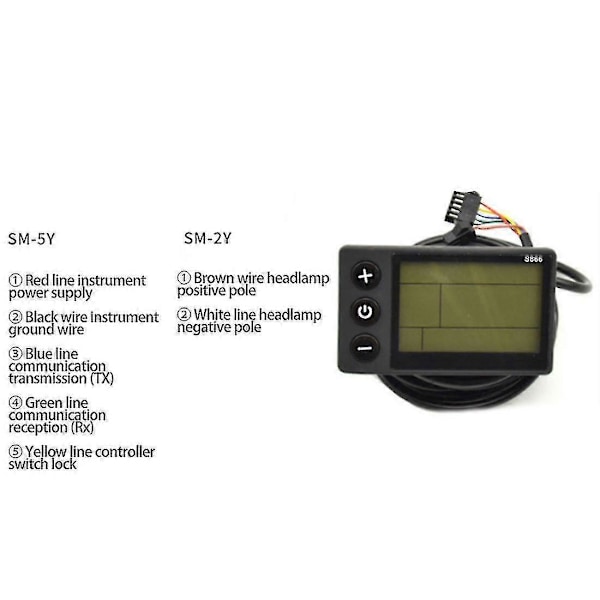 36v 17a 250w 350w Motor Controller E-cykel Børsteløs Hastighedscontroller Og S866 Lcd Displaycontroller