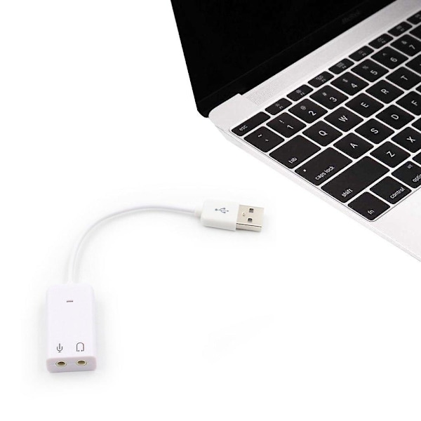 Eksternt USB Lydkort 7.1 Adapter USB til 3D Virtuel Lyd Audio Headset Mikrofon 3.5mm Jack til Laptop PC Notebook