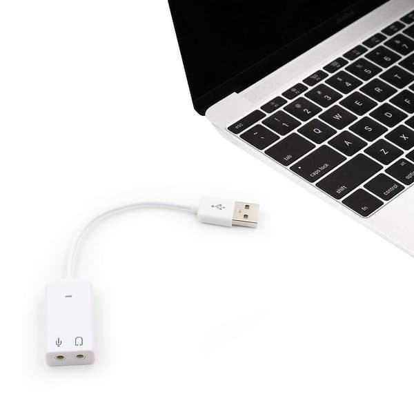 Externt USB-ljudkort 7.1 Adapter USB till 3D Virtuellt Ljud Audio Headset Mikrofon 3.5mm Jack för Laptop PC Notebook