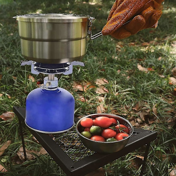 Bærbar Camping Gasblus, Titanium Legering Campingblus, Vindbrænder Med Opbevaringspose