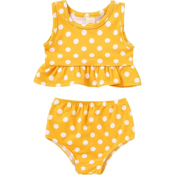 KATEA Toddler Baby Flicka Sommar Badkläder Ärmlös Randig Badkläder Tvådelad Dräkt Strand Bikini