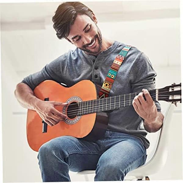 Nationell Stil Gitarrrem Akustisk Gitarr Elektrisk Gitarr Universal Rem Retro Tillbehör Broderad
