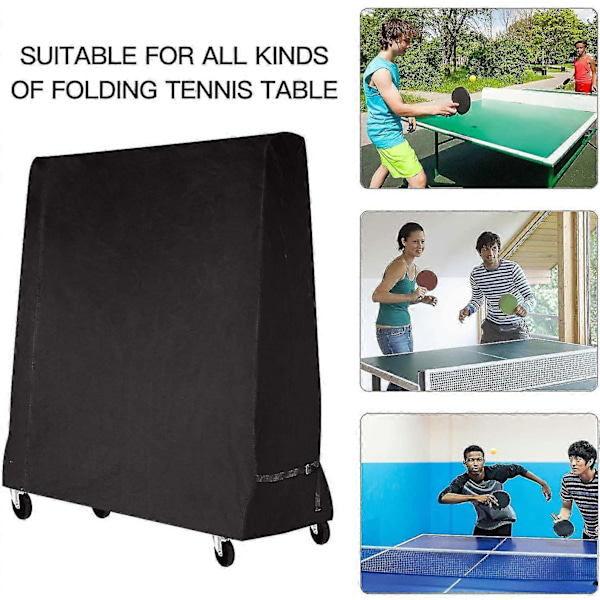 Bordtennisbord Vandtæt Overtræk 165 X 70 X 185cm Sort