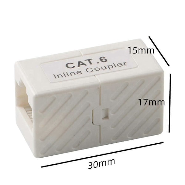 6-delt RJ45 CAT6 Inline Kobling, Hunn til Hunn