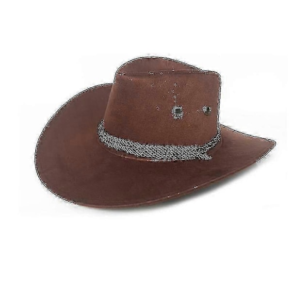 Unisex Cowboyhatt i imitert skinn (kaffe)