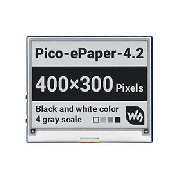 4,2 tum E-papperskärm E-bläckdisplay SPI-gränssnitt Svart-vit 400x300 för Pico-serien