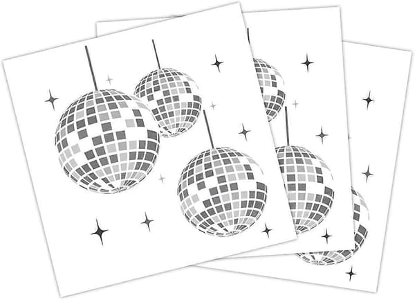 20 Ark Disco Servietter Diskokule Servietter 70-talls Disco Festutstyr Disco Cocktail