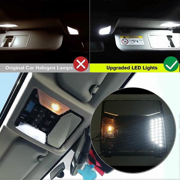 Bil Hvit LED Interiør Oppgraderingslyssett For Toyota Rav4 2019 2020