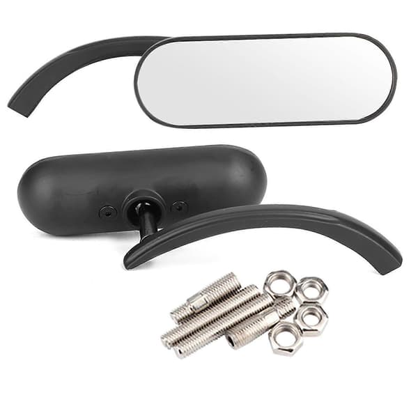 2 stk. Motorcykel Sorte Mini Oval Bagspejl til Honda Shadow 600/750/1100 ACE