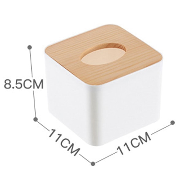 2x Square Tissue Box Tissue Box med trelokk Husholdningsavtakbar mini tre Tissue Box