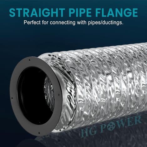 Svart 150 mm flänskoppling kanaldel plastväggfläns rak koppling för ventilationssystem luftkanalskoppling