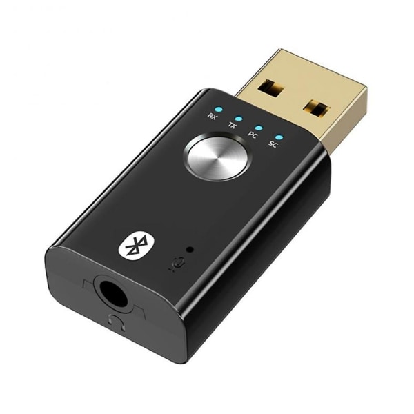 4 i 1 trådlös USB Bluetooth 5.0 Adapter 3,5 mm Jack Aux Bt Audio Receiver Sändare för bil-tv S
