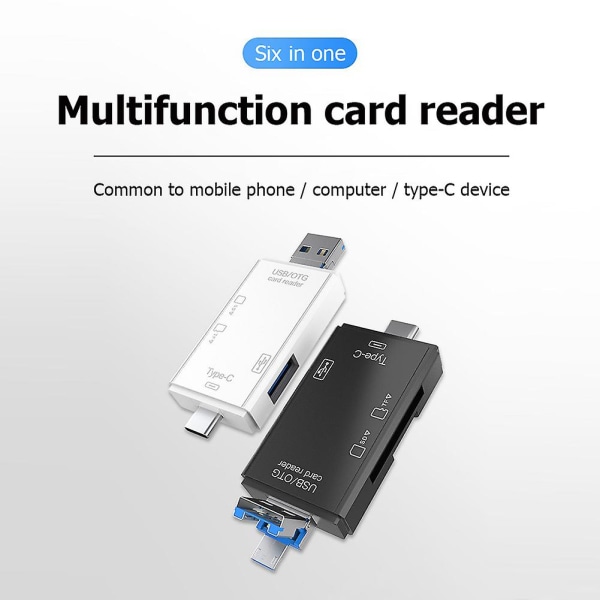 6-i-1 USB 3.0 OTG Kortläsare för Secure Digital/TF-kortläsare Splitter Adapter för Mobiltelefon