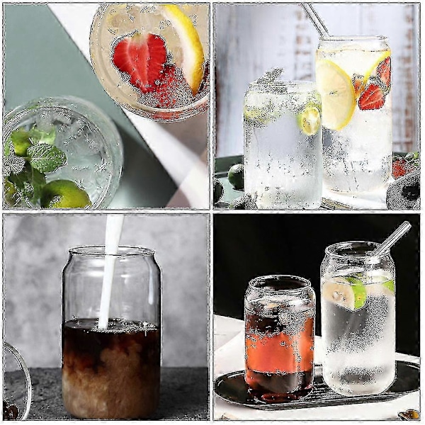 1 Set Kreativa Glasmuggar Sugrörsmuggar Cocktailmuggar Värmebeständiga Drickmuggar yj51-3
