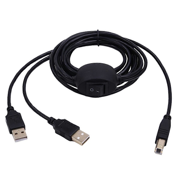 2 i 1 Printerkabel USB A til B Han til Han Printerkabel til Printersplitter til to computere A