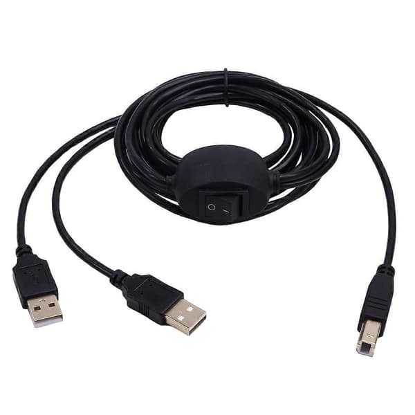 2-i-1 skriverkabel USB A til B hann til hann skriverkabel for skriversplitter for to datamaskiner A