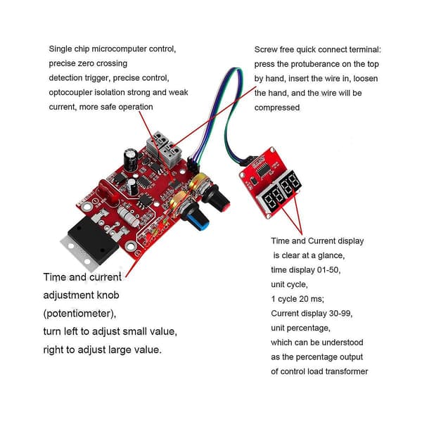 -d01 Punktssveisemaskin Kontrollkort Regulerer Tid Og Strøm Digitalt Display DIY Kontrollkort