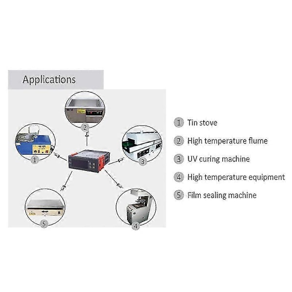 Digital Temperaturkontroller -99-400 Grader Pt100 M8 Sond Termoelement Sensor Inbyggd Termostat