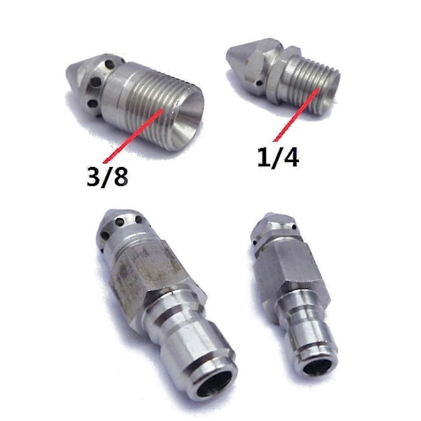 Avloppsrengöringsmunstycke för 1/4'' , 3/8'' högtryckstvätt Lätt att använda