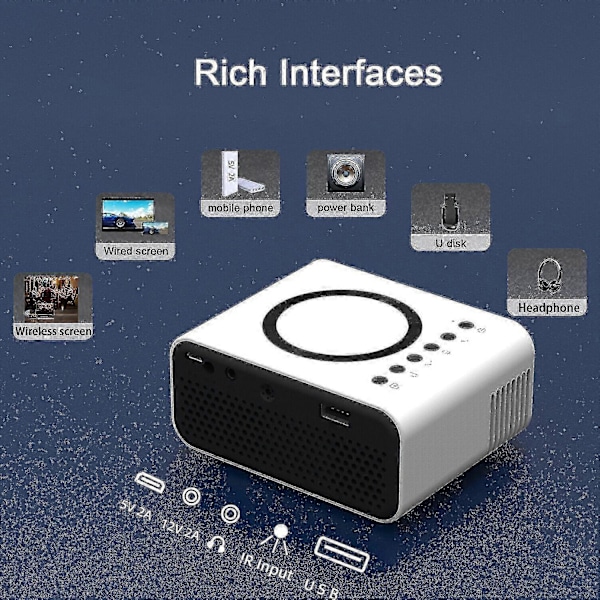 4k Projektor 7500 Lumen 320 X 240 P 3d Led Mini Wifi Video Hjemmekino