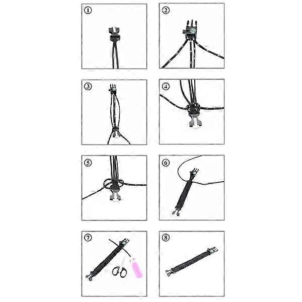 2 kpl 5-in-1 Paracord Selviytymisranneke tuluksella, kompassilla ja monivärillä