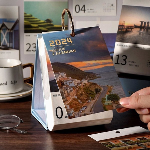 2024 Resekalender Kalender Ins Skrivbordsdisplay Presenter Anpassad Skrivbords kalender