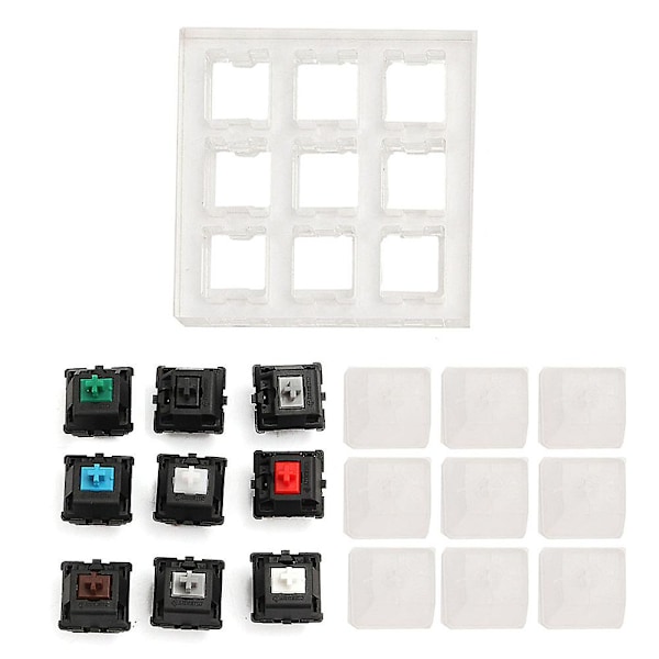 Akryl Tastatur Tester 9 Klare Plast Tasthetteprøver for Cherry MX Brytere