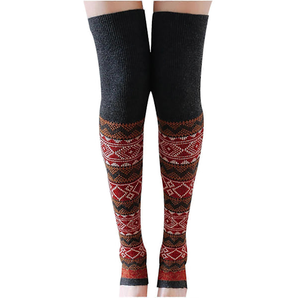 Vinter Dam Varma Tryckta Strumpor Stickade Varma Ankelband Leggings Strumpor