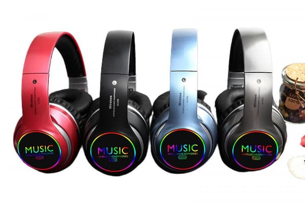 Foldbar LED Trådløst Headset Bluetooth Sports Kort Trådløst Spilheadset