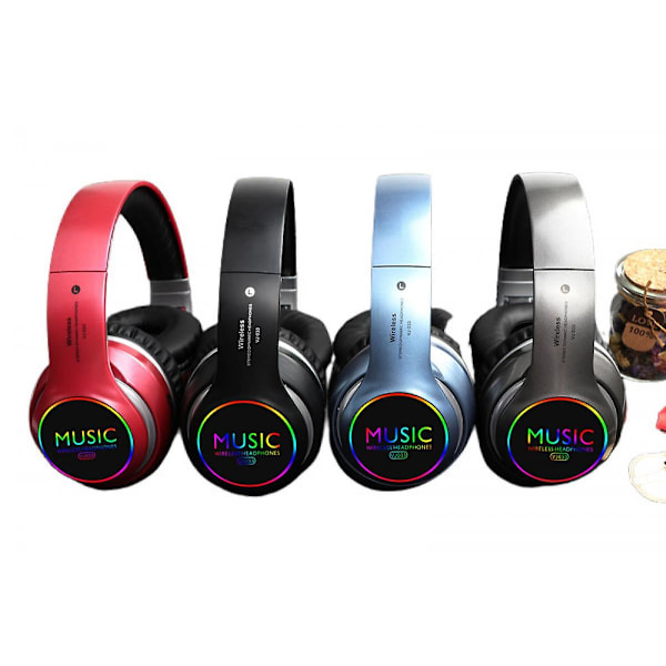 Vikbart LED-trådlöst headset Bluetooth Sportkort Trådlöst Spelheadset