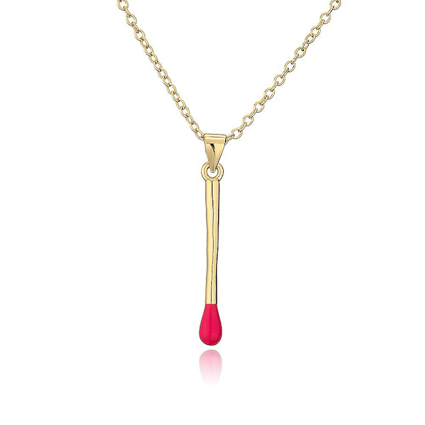 Stilige Match Matchstick Hengehalskjeder Utsøkt 18k Forgylt Choker For Kvinner Par All-match Lang Stripe Charm Halskjede