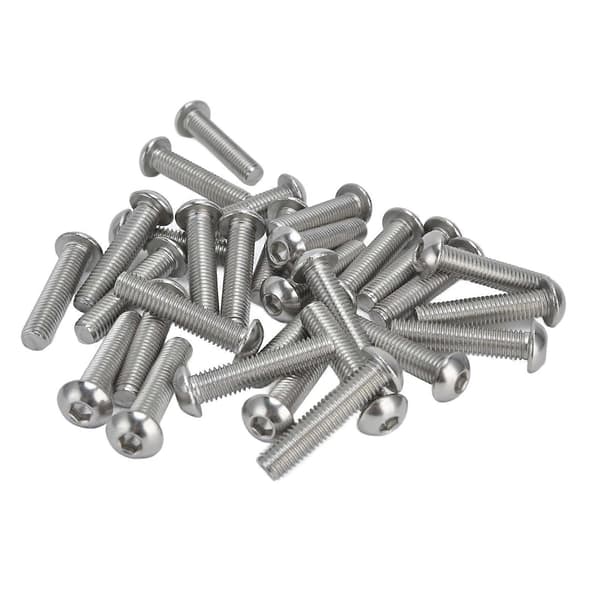 30 stk. Hex Socket Knaphoved Skrue A2 Rustfrit Stål M10x1,5 Grov Gevind Sæt Kit M10x45