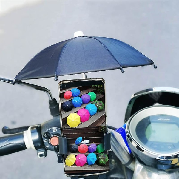 Mini solskærm Paraply Motorcykel Telefonholder Paraply Dekorativ E