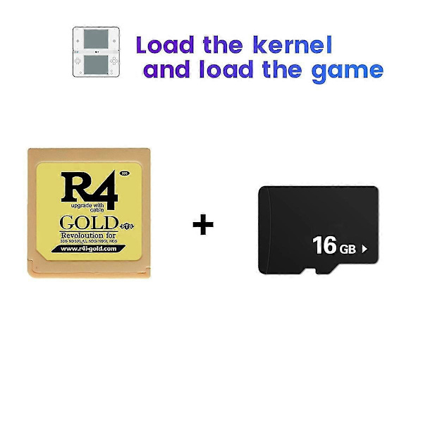 Kompatibel med R4 Spelkort Spelkort R4i Gold Burning Card Revoloution+16G Minneskort kompatibelt med NDSiXL/LL NDSi NDSL