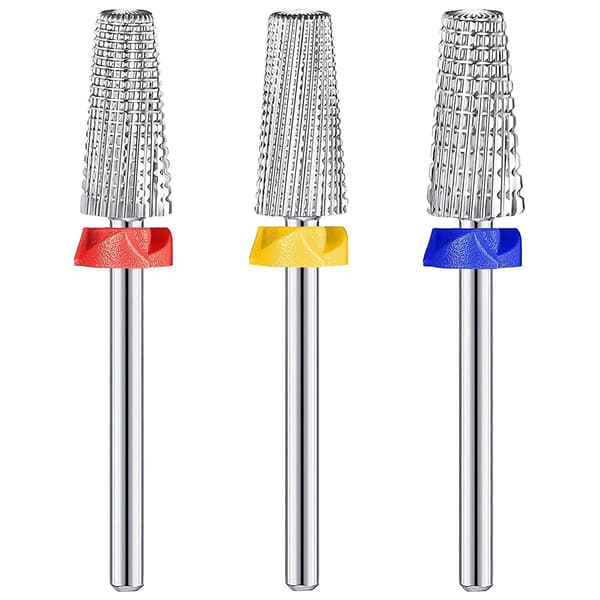 3 stk. Neglekarbid 5 i 1 Bit Multifunksjonell Konisk Forming Neglebor Karbid Neglebor Bit U