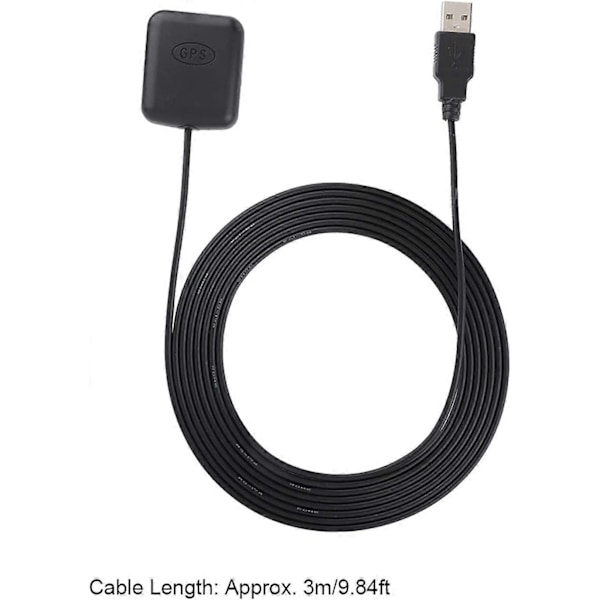 GPS-antenn, utrustad med 174 meter Rg3-kabel, GPS-antenn, högkvalitativt ABS-material, för bil GPS USB-adapter
