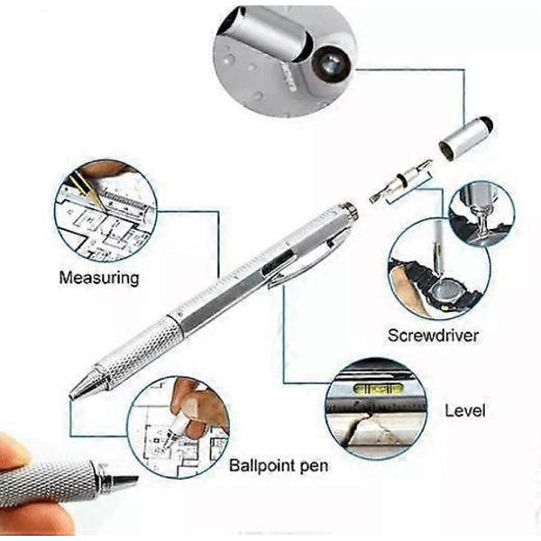 6 i 1 Multifunktionel Stylus Pen 2 STK