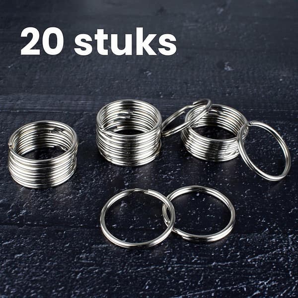 Nøgleringe – 30 mm – Ringe – Nøgleringsringe – 20 stk. – Sølv