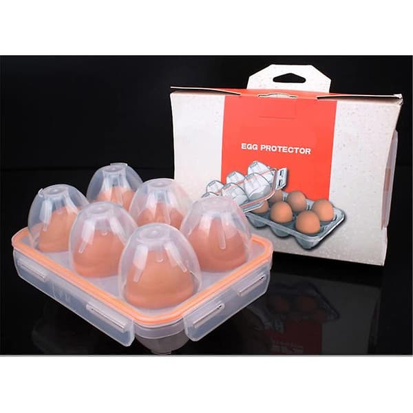 Bærbar Camping Støtsikker og Lekkasjesikker 6 Eggbærerbeholder Case Eggbærer Holder Egg Sto